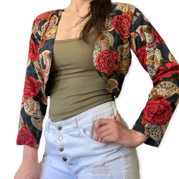 Fashion Passport Vtg 80s 90s Cropped Jacket - Picture 1 of 4